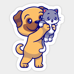 Pug&Cat Sticker